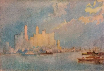 New York depuis le Sound, vers 1913