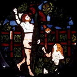 Adam et Ève cueillant des fruits (détail)