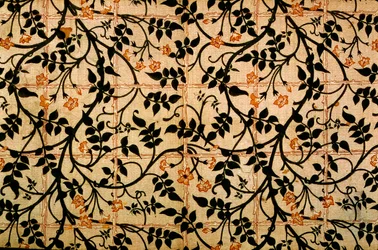 Conception de rideau de sentier de jasmin, 1868-70 (coton imprimé)
