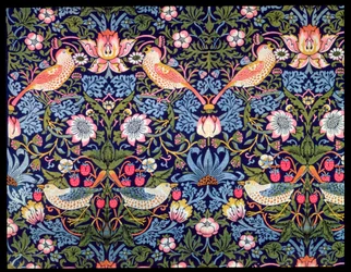 Le Voleur de fraises, textile conçu par William Morris, 1883