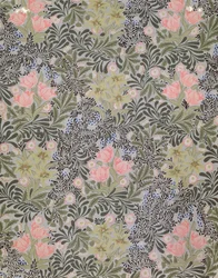 Motif de papier peint avec des tulipes, des marguerites et du chèvrefeuille
