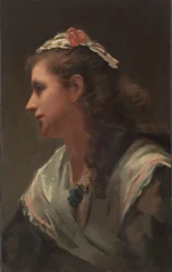 Son premier modèle - Miss Russell, vers 1873
