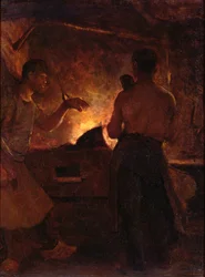La forge, vers 1855 (huile sur toile)