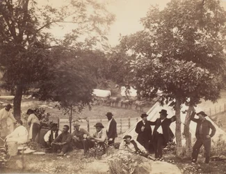 Camp du capitaine Hoff, vue arrière, Gettysburg, Pennsylvanie