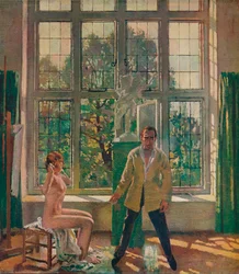 Autoportrait avec modèle, vers 1905, vers 1932