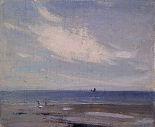 Scène côtière (Huile sur toile sur panneau)