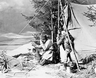 Vie du trappeur au Canada, photo par Nottman, vers 1890