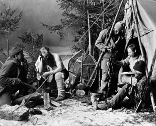 Vie du trappeur au Canada, photo par Nottman, vers 1890