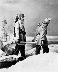 Vie du trappeur au Canada, photo par Nottman, vers 1890