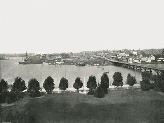 Vue depuis les bâtiments du gouvernement, Victoria, Canada, 1895