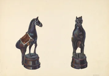 Cheval sur un baril, vers 1938