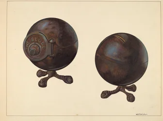 Tirelire Globe, vers 1938