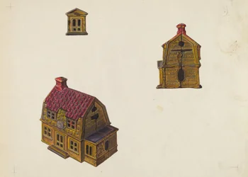 Banque de maison à toit en tuiles, vers 1939