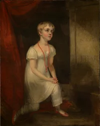 Horatia Nelson agenouillée devant la tombe de son père, vers 1807