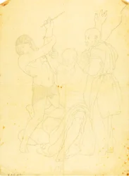 Moïse, Aaron et Hur sur le mont Horeb (étude habillée)