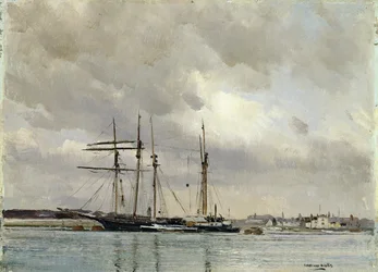Bateaux dans le Port, Chargement de Kaolin, vers 1900
