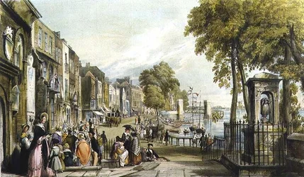 Vieille église de Chelsea et tombe de Sir Hans Sloane (lithographie)