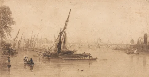 Pont de Waterloo depuis le jardin de M. A. Taylor, Esq.