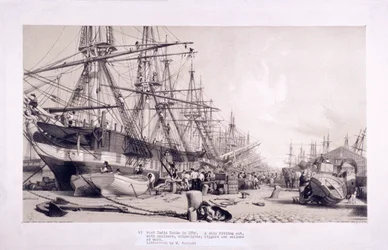 Docks des Indes occidentales, Poplar, Londres, 1830