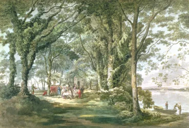 Paysage avec des figures lors d