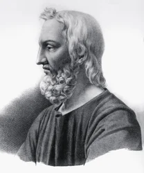 Portrait de Pedanius Dioscorides (vers 40-vers 90), médecin, botaniste et pharmacien grec, gravure