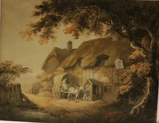 Une auberge au bord de la route, vers 1800