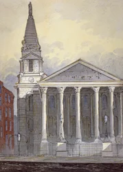 Église Saint-Georges, Hart Street, Bloomsbury, Londres, vers 1815