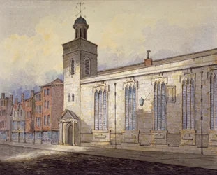 Vue du cadran solaire de St Katherine Cree, Londres, vers 1815