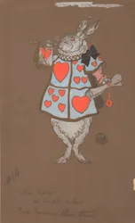 Lapin blanc avec costume de héraut (conception des costumes)