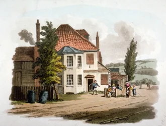 The Farthing Pie House Inn sur St Marylebone New Road, Londres, vers 1810