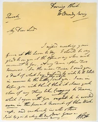 Lettre de William Pitt le Jeune, octobre 1790