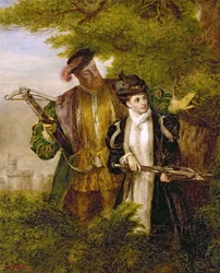 Le roi Henri et Anne Boleyn chassant le cerf dans la forêt de Windsor, 1903