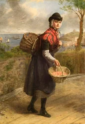 Vendeuse de crevettes à Tenby