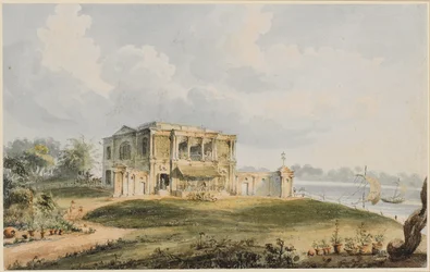 Vue de la maison de Charles Prinsep, Ishura sur la rivière Hooghly
