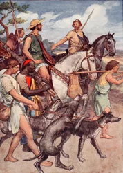 Pélopidas en route pour Thèbes, illustration tirée de "Plutarch