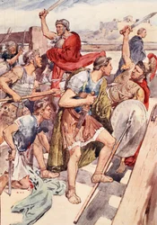 La poursuite de Gaius Gracchus, illustration tirée de "Plutarch