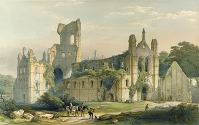 Abbaye de Kirkstall, vue du nord-ouest. - Extrait de 