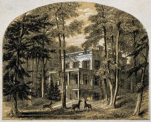 Maison de James John Audubon "Minniesland", pub. vers 1861 (gravure sur bois)