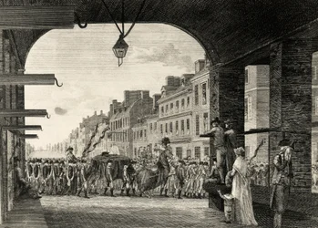 Le cortège funèbre de George Washington le long de High Street à Philadelphie