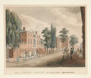 Vue de Third Street, depuis Spruce Street Philadelphie