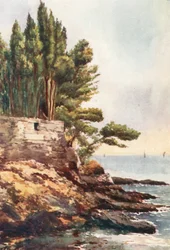 Capo Lungo, Nervi (lithographie couleur)