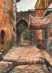 Entrance Gate, Auribeau (colour litho)