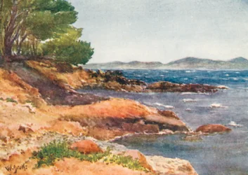 Sur le rivage près de Carqueiranne (lithographie couleur)