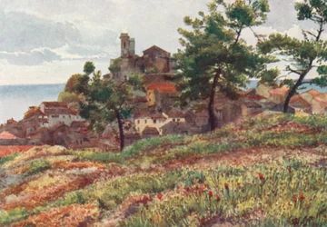 La vieille ville de Cannes (lithographie couleur)