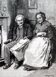 Un couple âgé. Par William Small (1843-1929) un illustrateur anglais. 1880 (gravure)