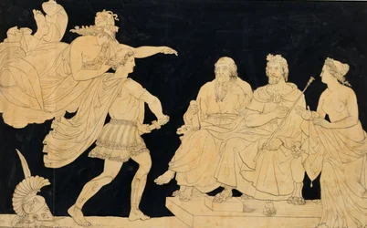 Achille empêché par Minerve de se précipiter sur Agamemnon