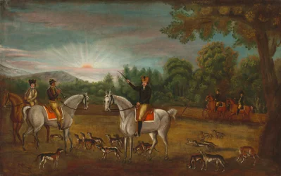 Le début de la chasse, vers 1800 (huile sur toile)