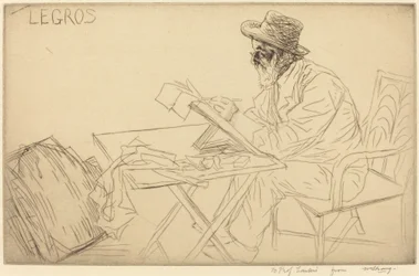 Alphonse Legros dessinant