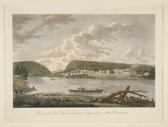 Vue de Water Gap et des verreries colombiennes, rivière Delaware