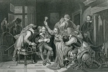 Le roi Charles Ier dans la salle des gardes